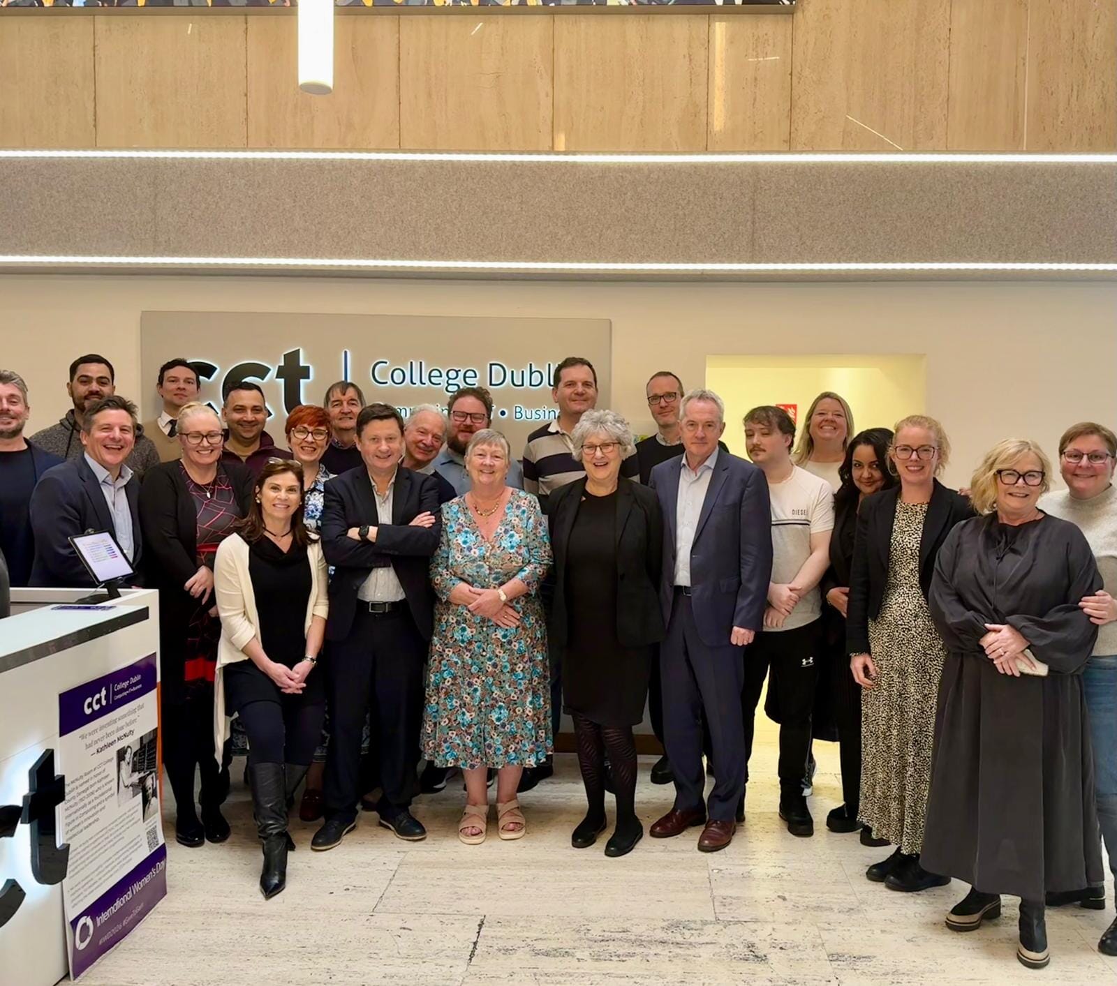 Just some of the many CCT staff pictured with colleagues from QQI and the independent expert quality review team for CCT’s CINNTE process