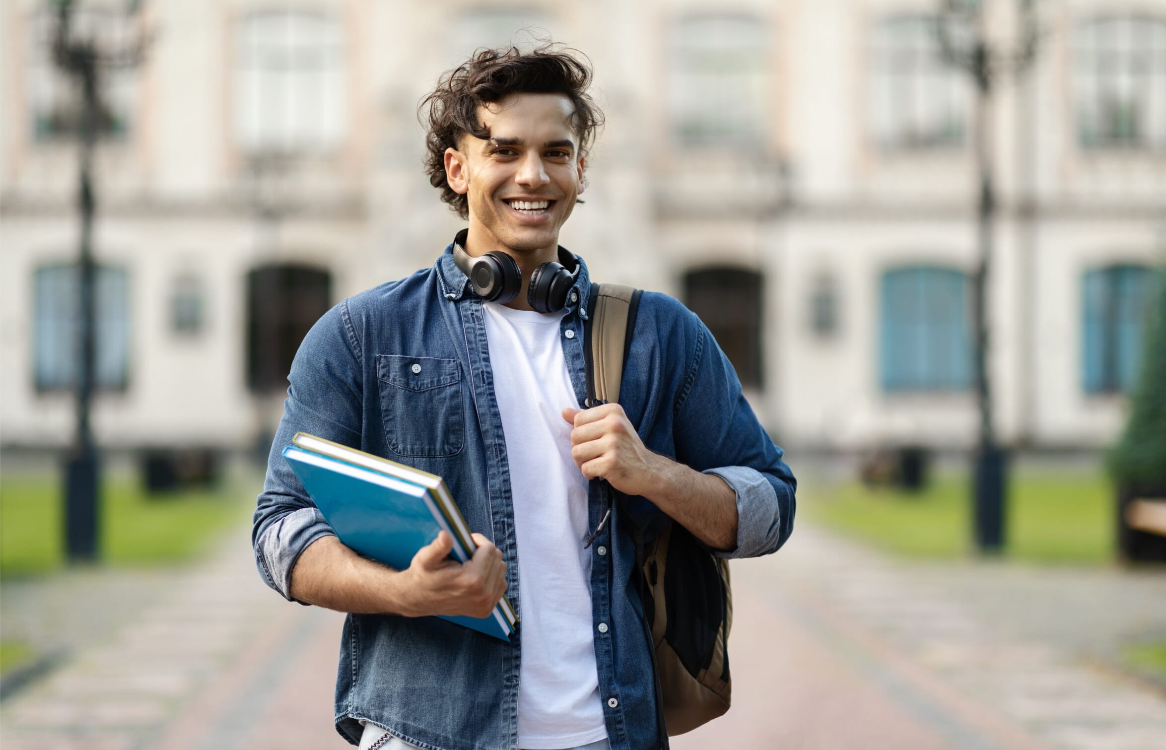 male student outside